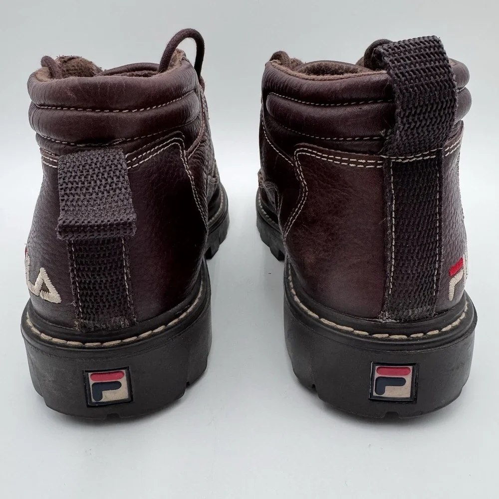 VTG 90s FILA Brown Leather‎ Men's 9.5 Chukka Boots Shoes Made In Spain **RARE**